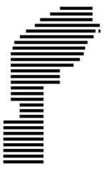 Symbol Map of the County Houghton (Michigan, US) showing the County with a few black horizontal lines