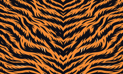 Wild tiger skin vectand illustration featuring striped animal fur, suitable fand background wallpapers, fabric patterns, and tiles.