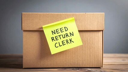 Return clerk job vacancy note on box signals an urgent recruitment need, highlighting how current labor market shortages drive continuous search for new employment