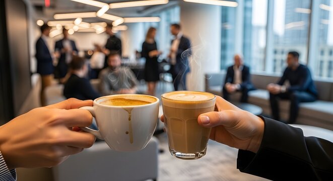 Corporate Coffee Break Networking Business Professionals Casual Meeting Discussion