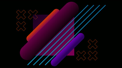 ILLUSTRATION ABSTRACT DARK BACKGROUND WITH DIAGONAL GEOMETRIC SHAPES GRADIENT COLORFUL DESIGN VECTOR TEMPLATE GOOD FOR MODERN WEBSITE, WALLPAPER, COVER DESIGN