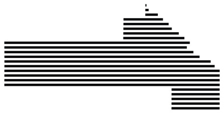 Symbol Map of the County Yellow Medicine (Minnesota, US) showing the County with a few black horizontal lines