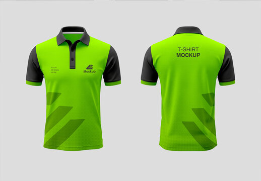 T-shirt Jersey Mockup Front and Back View