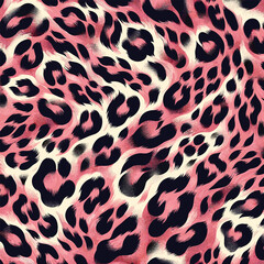 Pink leopard animal fur design featuring detailed skin texture, perfect for fashion projects, wallpaper, and camouflage background.