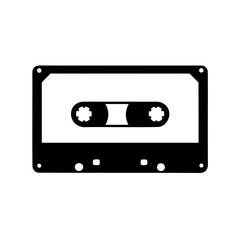 Obraz premium Monochrome image of a classic audio cassette tape with minimalist design