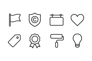 Minimalist icon set: creative symbols for business and design projects