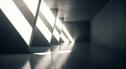 Abstract architectural interior with dramatic light and shadow patterns architecture