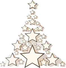 Obraz premium Christmas tree made of star shapes