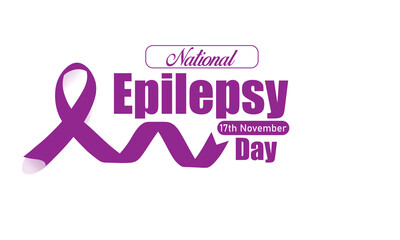National epilepsy awareness day purple ribbon and text graphic