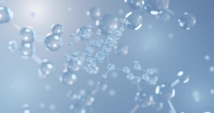 Efinaconazole rotating 3D model of antifungal, seamless looped video
