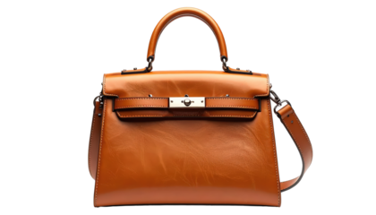 Luxurious Brown Leather Handbag with Silver Hardware, Classic Structured Tote Bag for Everyday Use