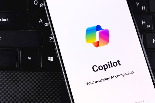 Microsoft Copilot logo mobile app on a screen smartphone iPhone closeup. Microsoft Copilot is an artificial intelligence assistant. Batumi, Georgia - September 7, 2025