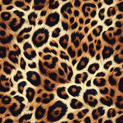 Leopard Skin Texture Pattern Vector. Seamless Animal Wildlife Skin Pattern. Leopard Fur Camouflage Background, rich design for digital and print use.