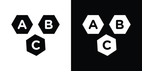 Abc icon flat design. Modern style in black color.