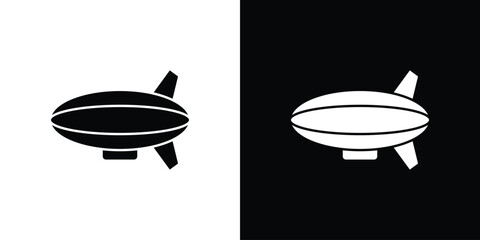 Airship icon flat design. Modern style in black color. © Raj