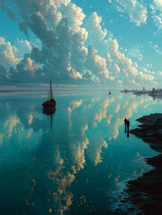 Explorers of the Infinite Horizon — Surreal Sea and Sky Dreamscape