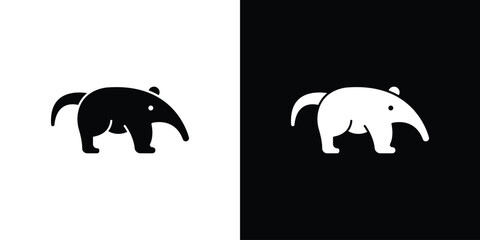 Ant eater icon flat design. Modern style in black color.