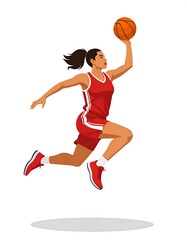 Female Basketball Player in Action - Focused on the Game.