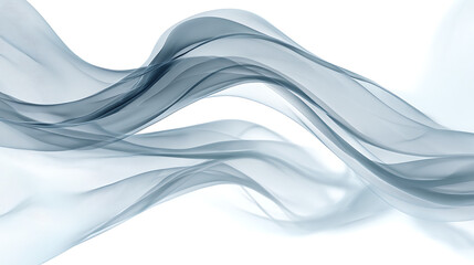 Obraz premium Flowing translucent fabric waves in soft blue and white abstract background