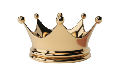 Ornate golden crown with pointed peaks and round finials