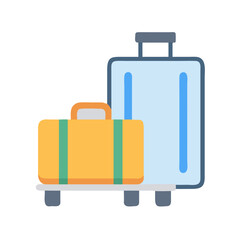 Two suitcases on luggage cart ready for vacation travel