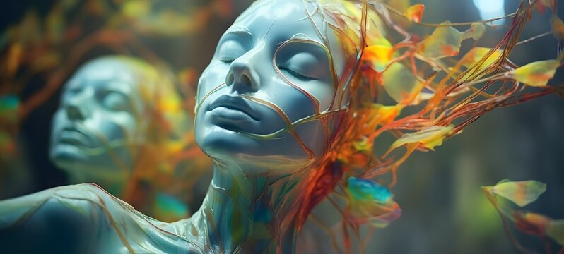 Tiny figures from life dryad mummy ,generative AI