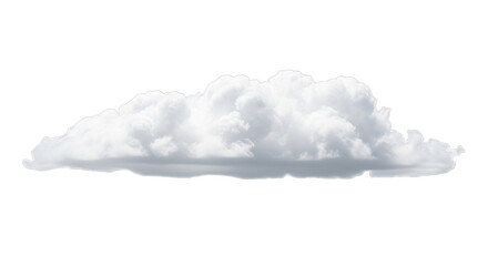 Fluffy white cumulus cloud isolated on black background