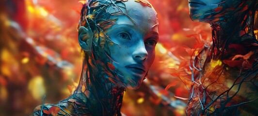 Tiny figures from life dryad mummy ,generative AI