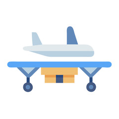 Stylized plane icon on a luggage carrier illustration