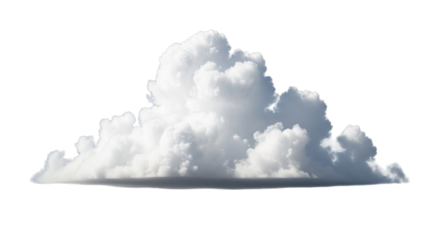 White cumulus cloud isolated on black background