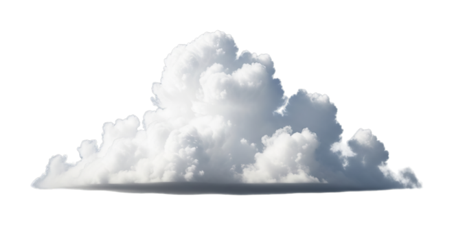 White cumulus cloud isolated on black background