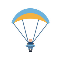 Simplified paraglider illustration on black background for stock usage