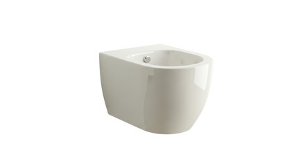 Isolated bidet fixture with neutral color tone and modern design for bathroom or lavatory