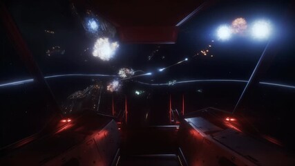 Immerse yourself in a captivating space journey filled with colorful explosions and brilliant light effects. Discover the excitement of navigating a starship through an enchanting cosmic landscape