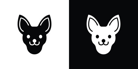 Chihuahua dog icon flat design. Modern style in black color.