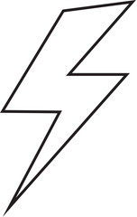 Flash icon outline symbol for electricity, energy, and speed