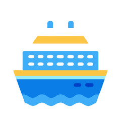 Flat design cruise ship sailing the ocean illustration