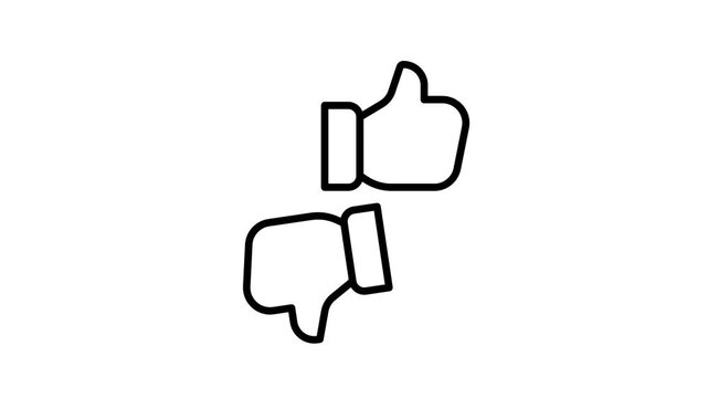 Social media thumbs up and down icons animation