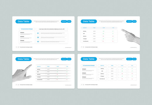 Minimal Data Table Infographic Template Design for Business Financial Report Presentation
