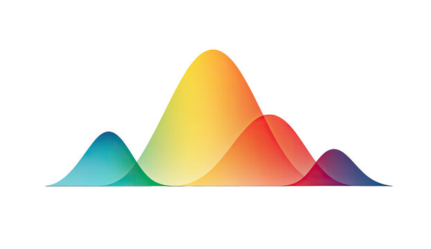 A vibrant spectral analysis graph showing various peaks of color against a stark black background