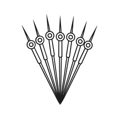 Abstract fan shape made of clock hands pointing outwards