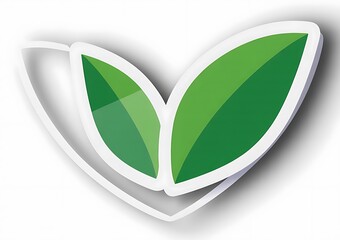 Minimalist green leaf logo design symbolizing growth and nature with a clean modern aesthetic for branding.