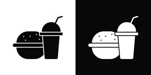 Fast food icon flat design. Modern style in black color.
