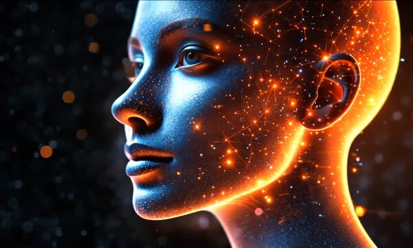 Neural Radiance &ndash; AI Head Frame from Futuristic Technology Visualization Video