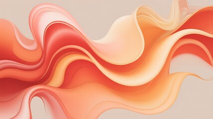 Ethereal digital art flowing waves of warm orange and pink hues gentle abstract texture