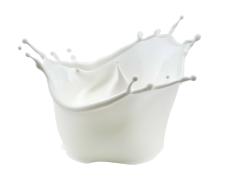 A dynamic splash of white liquid frozen in motion