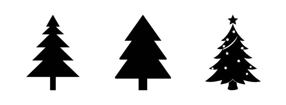 Christmas tree vector illustration, christmas tree silhouette, holiday tree design, evergreen tree art