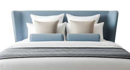 Comfortable bed with pillows, creating a cozy and inviting atmosphere