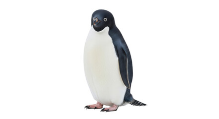 Obraz premium Isolated Adélie Penguin standing tall, sleek black and white plumage, Antarctica