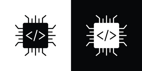 Firmware icon flat design. Modern style in black color.